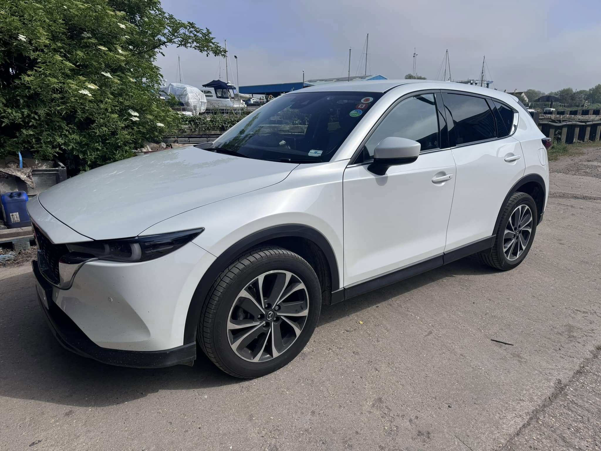 White Mazda SUV finished and ready for collection